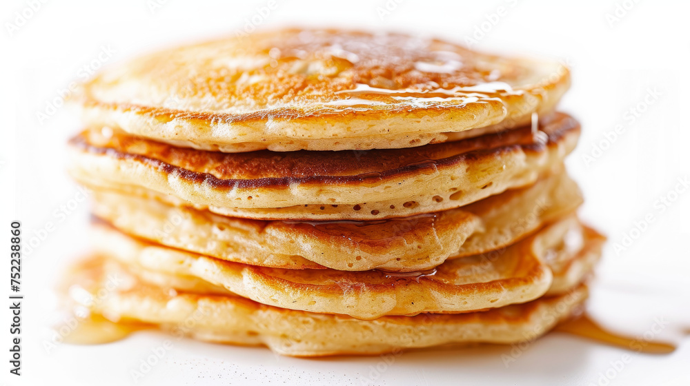 Pancakes on white background