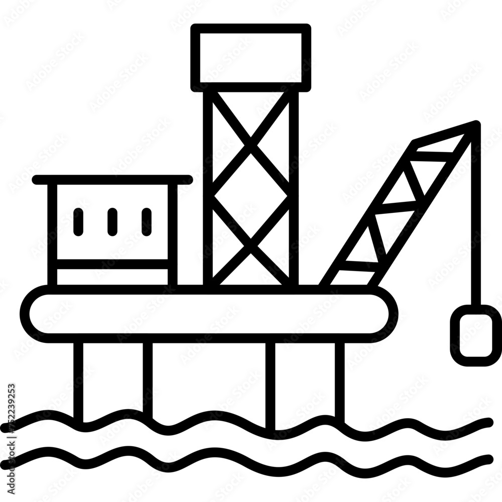 Oil Rig Icon Oil Rig Icon