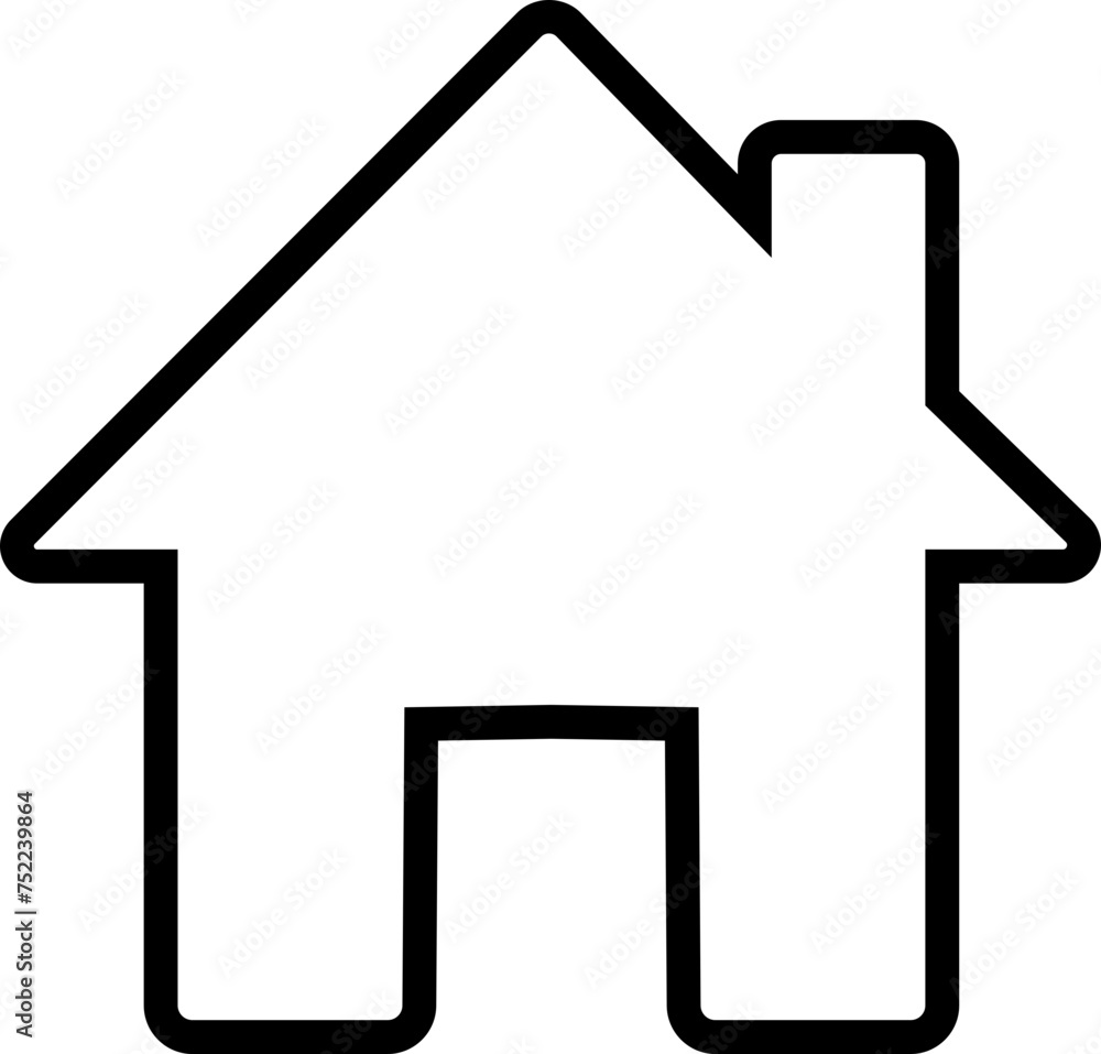 Home icon. House symbol real estate objects and houses black line vector isolated on transparent background. Investment, Residential Building, City, Apartment, web and app. Home icon. House symbol real estate objects and houses black line vector isolated on transparent background. Investment, Residential Building, City, Apartment, web and app.