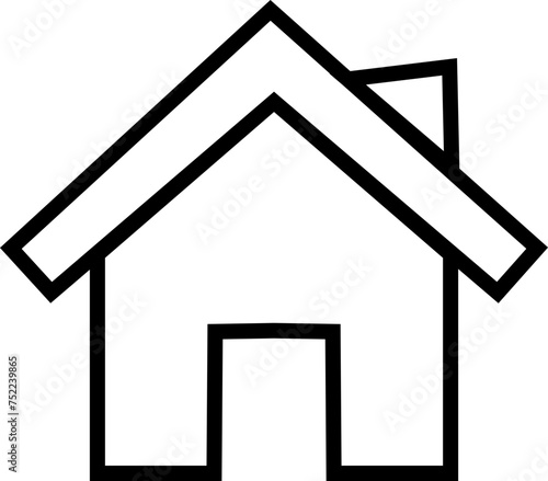 Home icon. House symbol real estate objects and houses black line vector isolated on transparent background. Investment, Residential Building, City, Apartment, web and app.