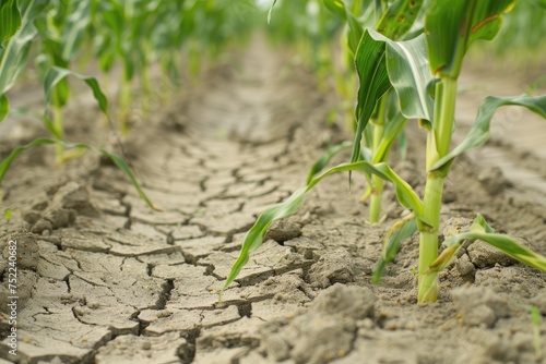 Low maize yields, dry cracked soil due to global warming