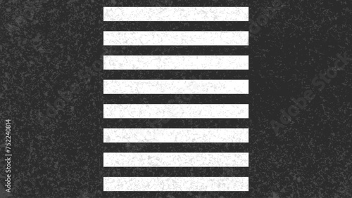 Crosswalk top view on asphalt vector illustration. Safety driving concept.