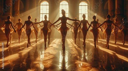 Group of modern ballet dancers