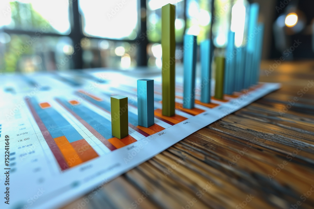 Graph charts that are models are inside the office. Show financial balance. AI generated Graph charts that are models are inside the office. Show financial balance. AI generated