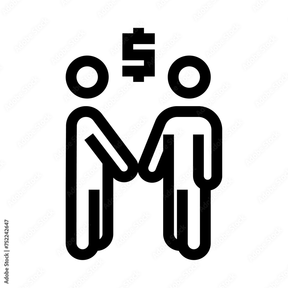 Icono de negociar. Acuerdo rentable, trato financiero, pacto de negocios. Ilustración vectorial Icono de negociar. Acuerdo rentable, trato financiero, pacto de negocios. Ilustración vectorial
