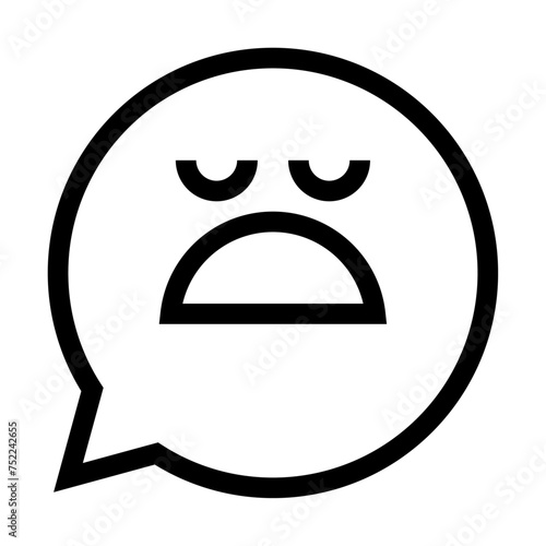 Icono de insatisfecho. Experiencia desfavorable, decepcionado, aburrido, desagrado. Ilustración vectorial