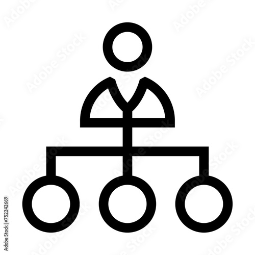 Icono de administrador. Gestión de recursos, organización, control central administrativa. Ilustración vectorial