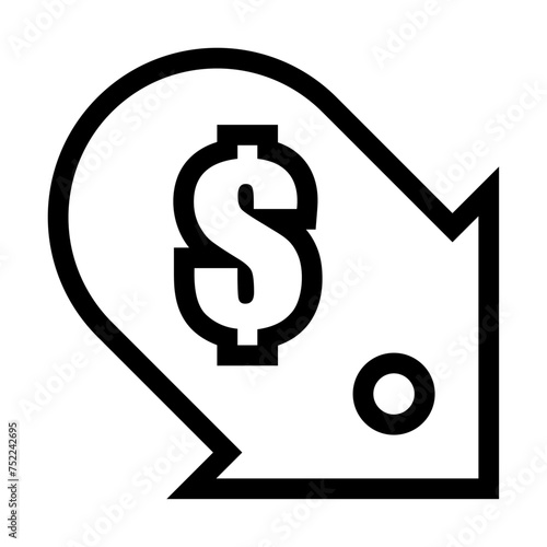 Icono de disminución de precio. Oferta, etiqueta de descuento, promoción, rebajas. Ilustración vectorial