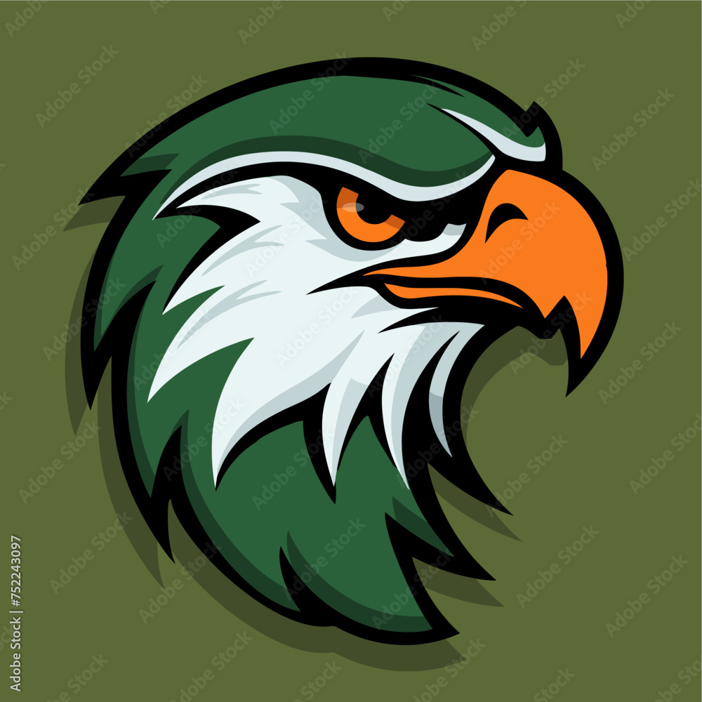 Obraz premium eagle head mascot flat vector illustration