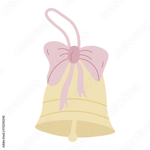 Flat icon of hand bell vector illustration.