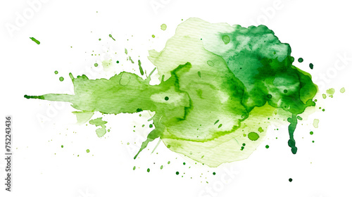 A green splash of paint isolated on a transparent background Isolated on transparent background, PNG