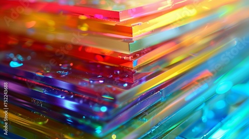A stack of acrylic sheets in various colors  reflecting the light with a promise of vibrant DIY creations.