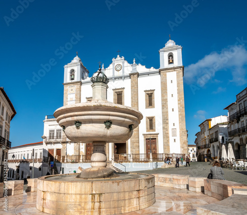 St. Anthony's Church (Santo Antão) at the end of Giraldo Square (Praça do Giraldo), Evora, Alentejo, Portugal #752243832