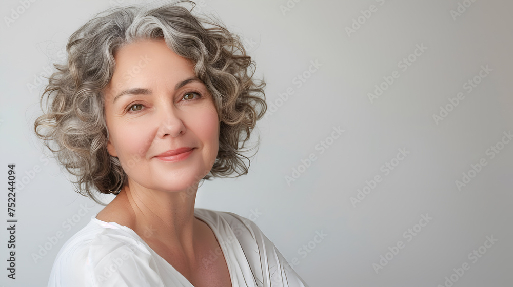 Fototapeta premium Beautiful elderly women with youthful skin, aging society, photography. 