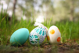 Easter eggs in the meadow