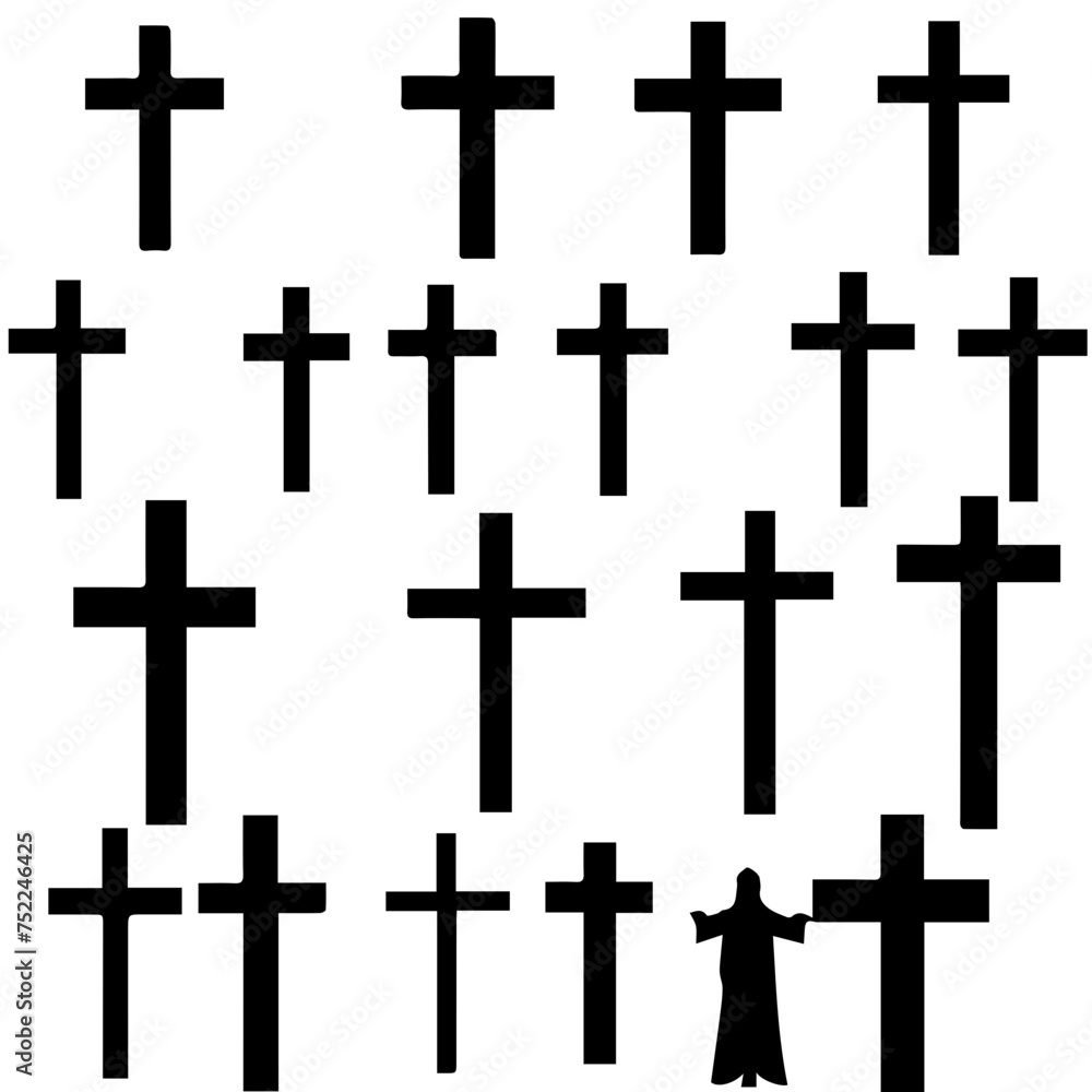 black and white crosses