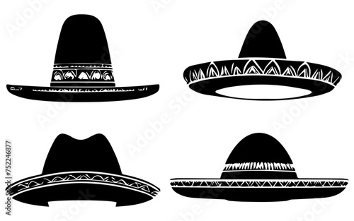 Hand drawn vector illustration  sketch of hats photo