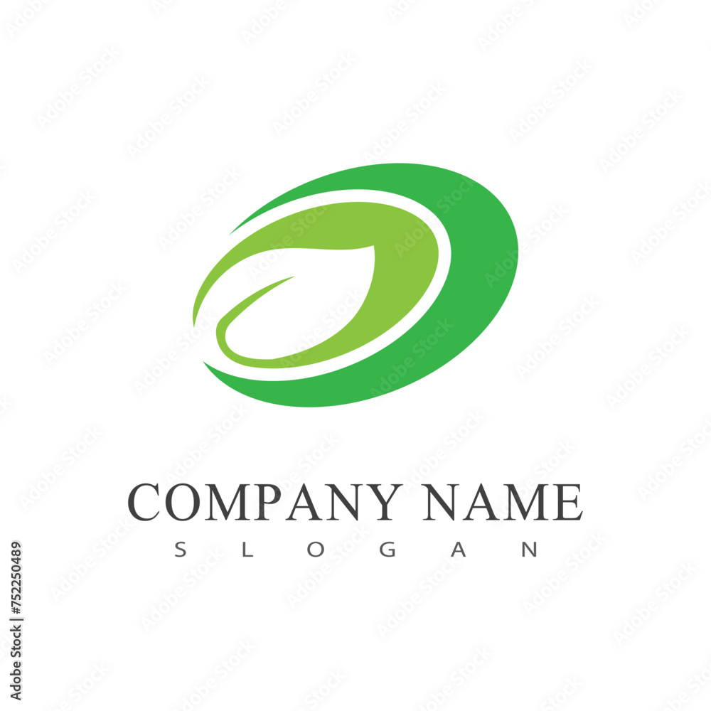 Green leaf logo vector element symbol template Green leaf logo vector element symbol template
