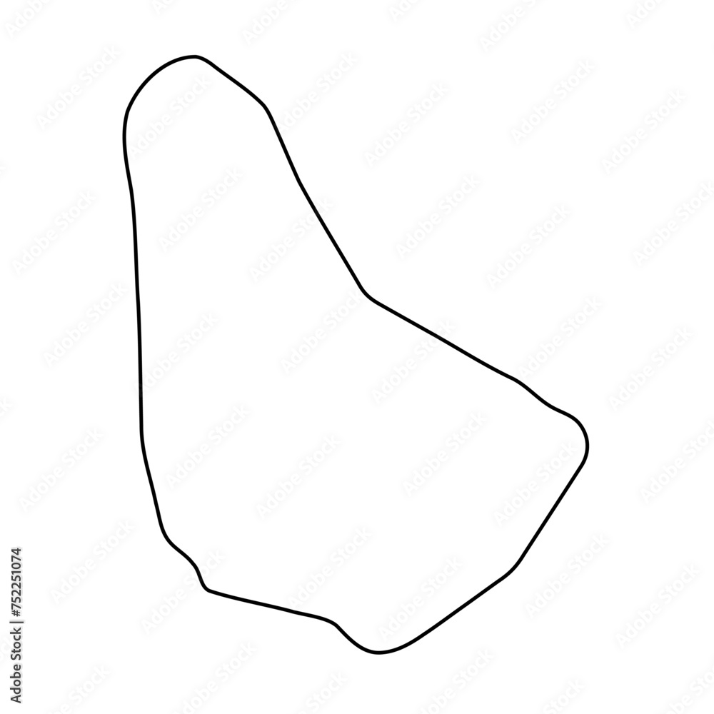 Barbados country simplified map. Thin black outline contour. Simple vector icon Barbados country simplified map. Thin black outline contour. Simple vector icon