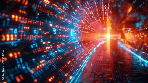 Abstract Tunnel With Lights