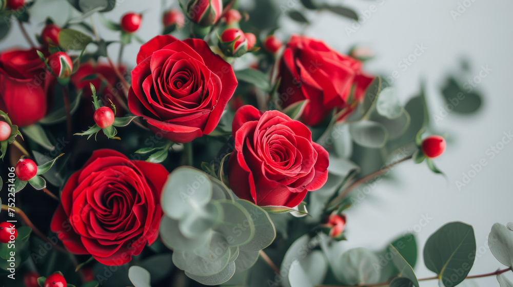 Red rose boquet on white background Red rose boquet on white background