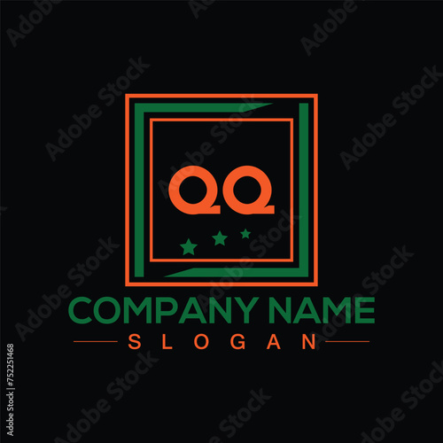 Letter QQ initial logo or monogram design