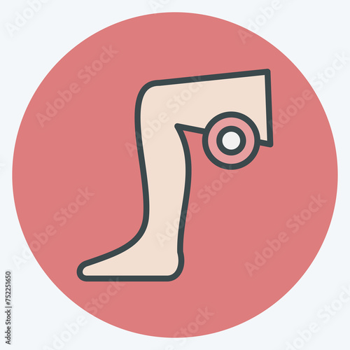 Icon Leg. related to Body Ache symbol. color mate style. simple design editable. simple illustration