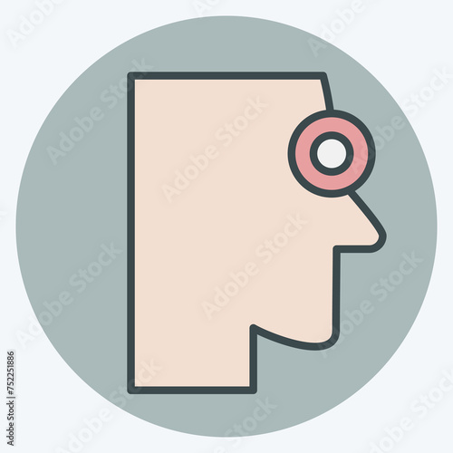 Icon Nose Pain. related to Body Ache symbol. color mate style. simple design editable. simple illustration