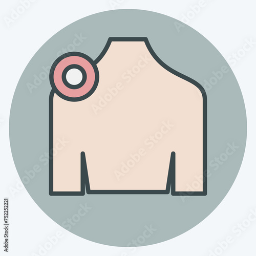 Icon Shoulder. related to Body Ache symbol. color mate style. simple design editable. simple illustration