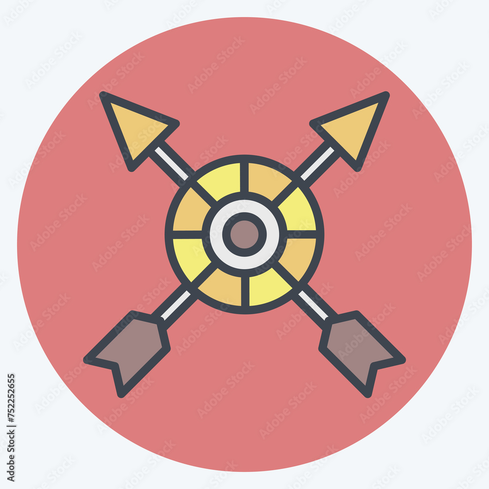 Icon Boho Archer. related to Indigenous People symbol. color mate style. simple design editable. simple illustration Icon Boho Archer. related to Indigenous People symbol. color mate style. simple design editable. simple illustration