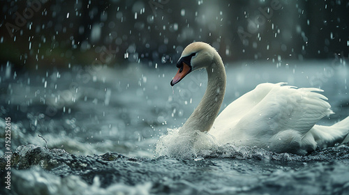 a swan swimming in the river © Robin
