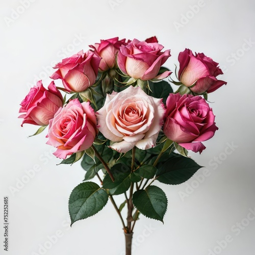 bouquet of roses on white 