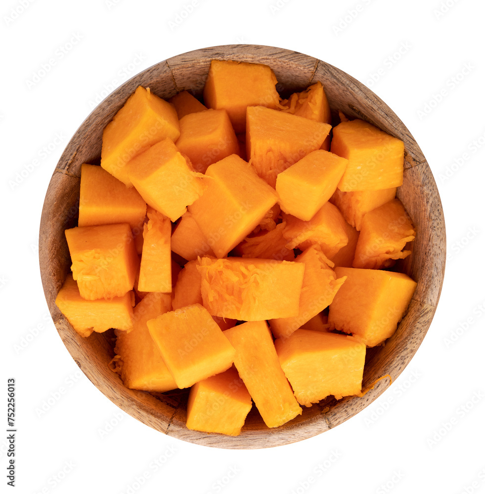 pieces of pumpkin isolated on white pieces of pumpkin isolated on white