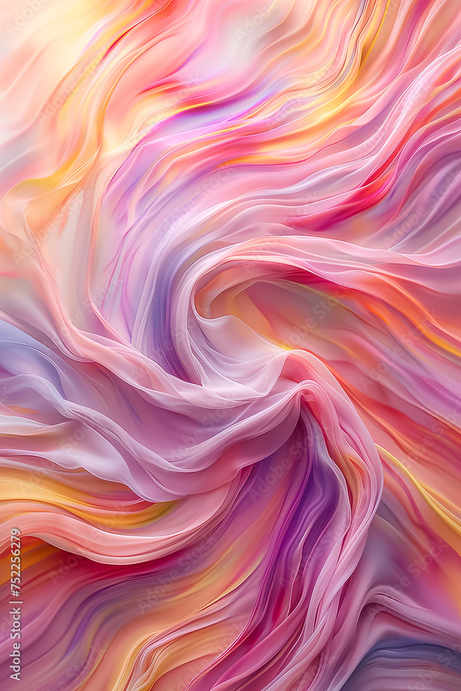Pink, Yellow, and Blue Swirl Abstract Painting Pink, Yellow, and Blue Swirl Abstract Painting