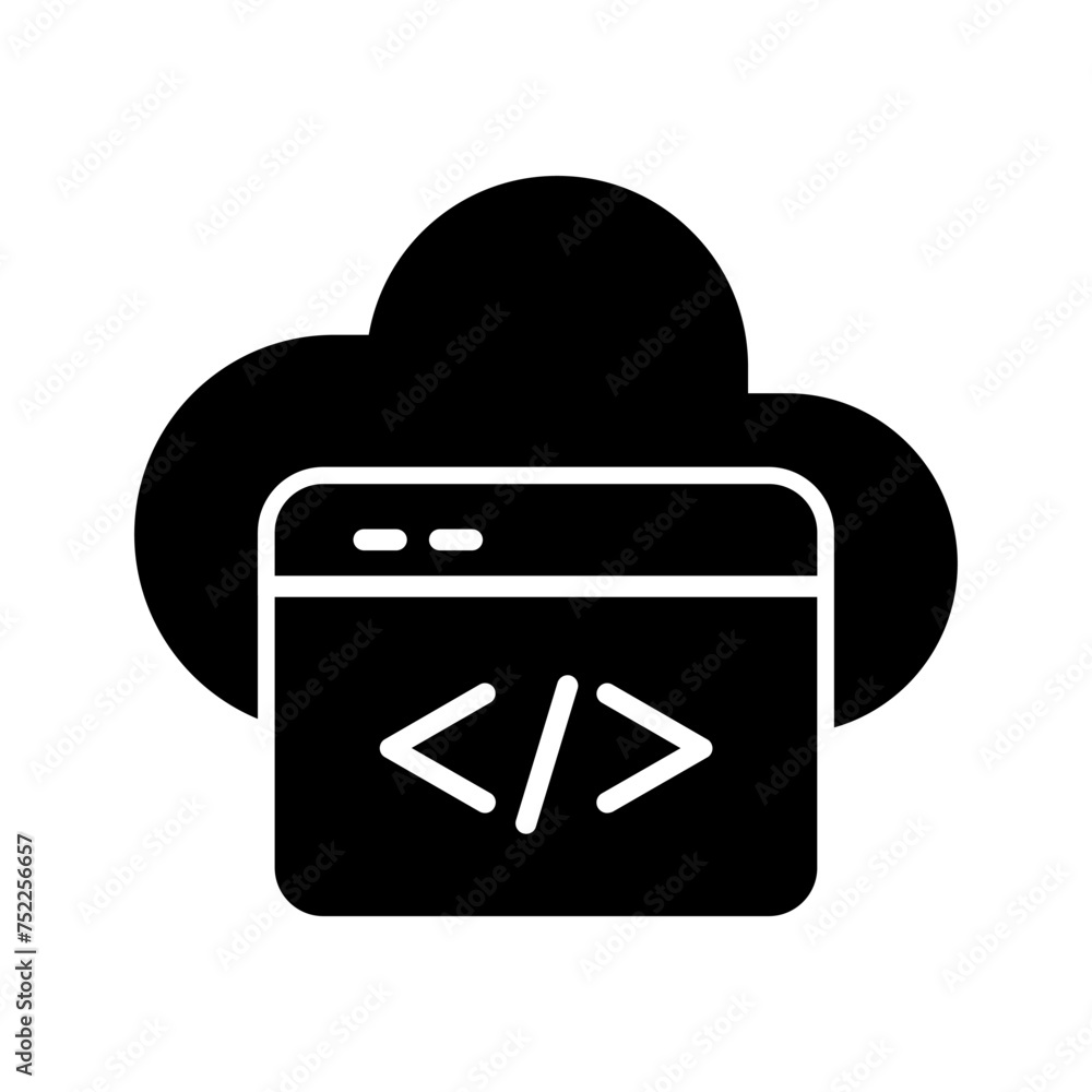 Cloud Coding Vector Icon