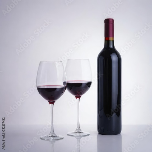 wine bottle and glass 