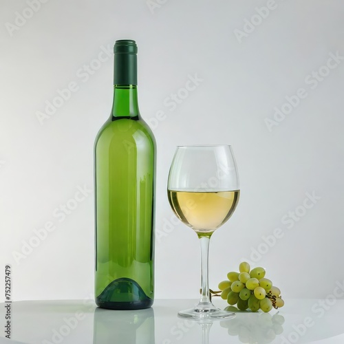 wine bottle and glass 