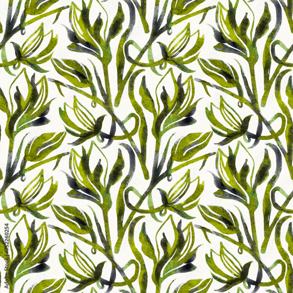 Seamless pattern with watercolor flowers. Seamless pattern with watercolor flowers.