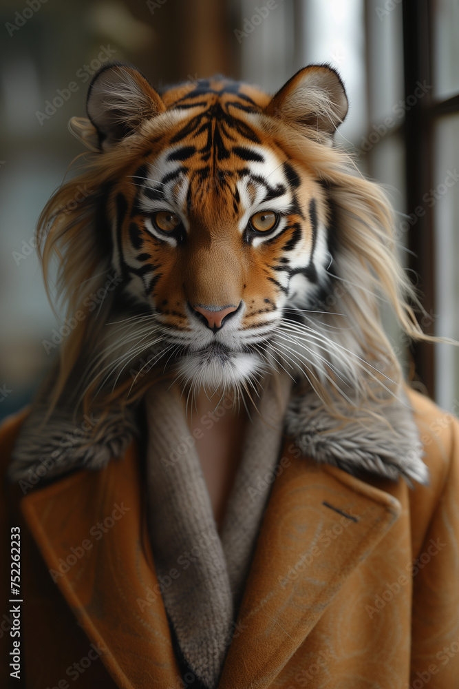 Tigress Avatar in a Business Suit. Playful photo portrait for a personal account.