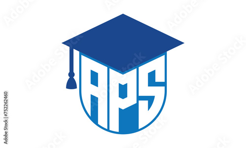 APS initial letter academic logo design vector template. school college logo, university logo, graduation cap logo, institute logo, educational logo, library logo, teaching logo, book shop, varsity