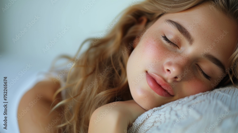 Sleeping on white background Sleeping on white background