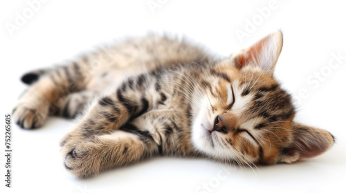 Sleeping on white background