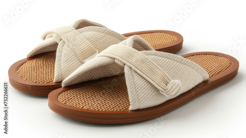 slippers on white background