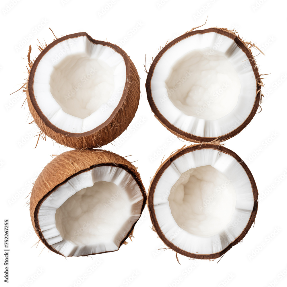 half coconut isolated on transparent or white background, png half coconut isolated on transparent or white background, png