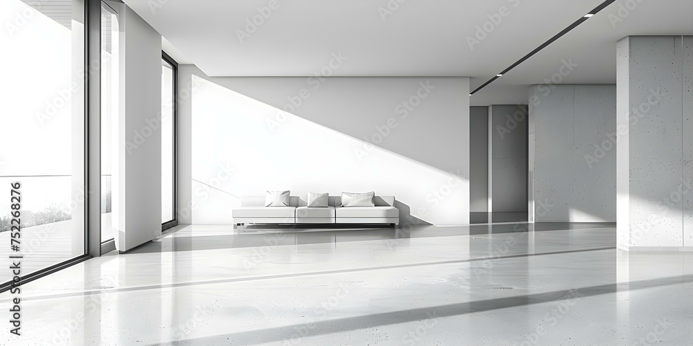Minimalistic white interior with blank walls and floors for background images. Concept Minimalistic Interior, White Background, Blank Walls, Minimal Design, Neutral Interiors Minimalistic white interior with blank walls and floors for background images. Concept Minimalistic Interior, White Background, Blank Walls, Minimal Design, Neutral Interiors