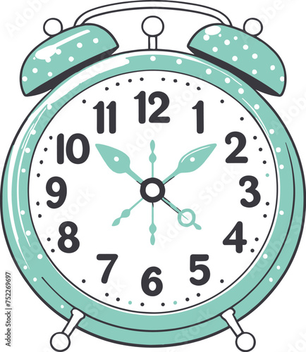 Outline Alarm clock wake up time isolated in unique style Vector illustration generated by Ai