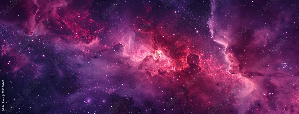 Obraz premium Stellar Nebula with Intense Purple and Red Tones.