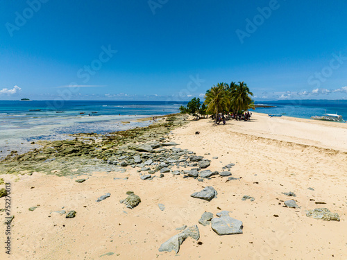 Birds eye of Hagonoy Island Beach in Surigao del Sur. Britania Group of Islands. Mindanao, Philippines. photo