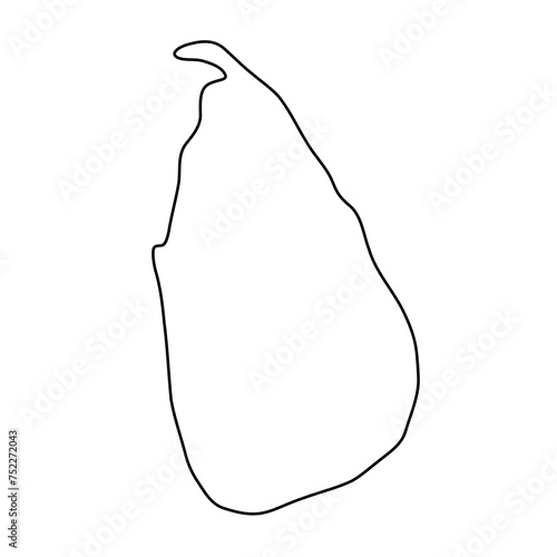 Sri Lanka country simplified map. Thin black outline contour. Simple vector icon