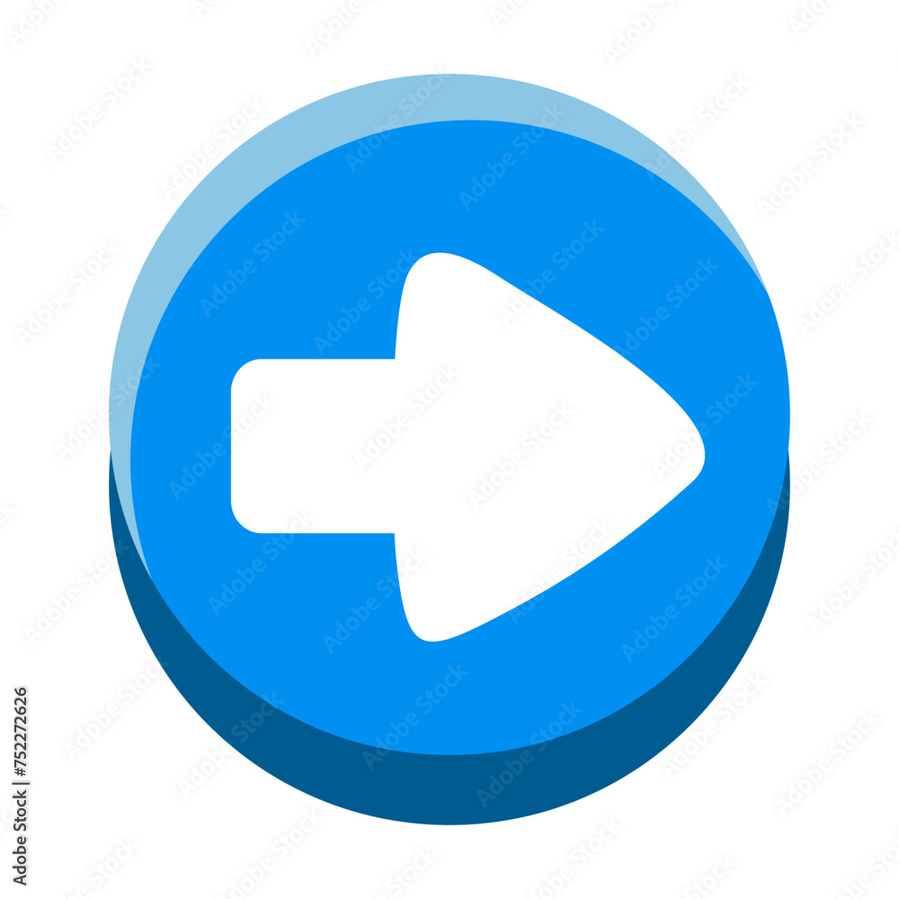 The cartoon forward arrow Button is isolated